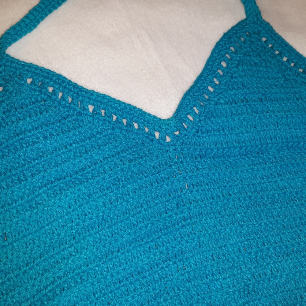 Sexy crocheted halter crop top boho NWT